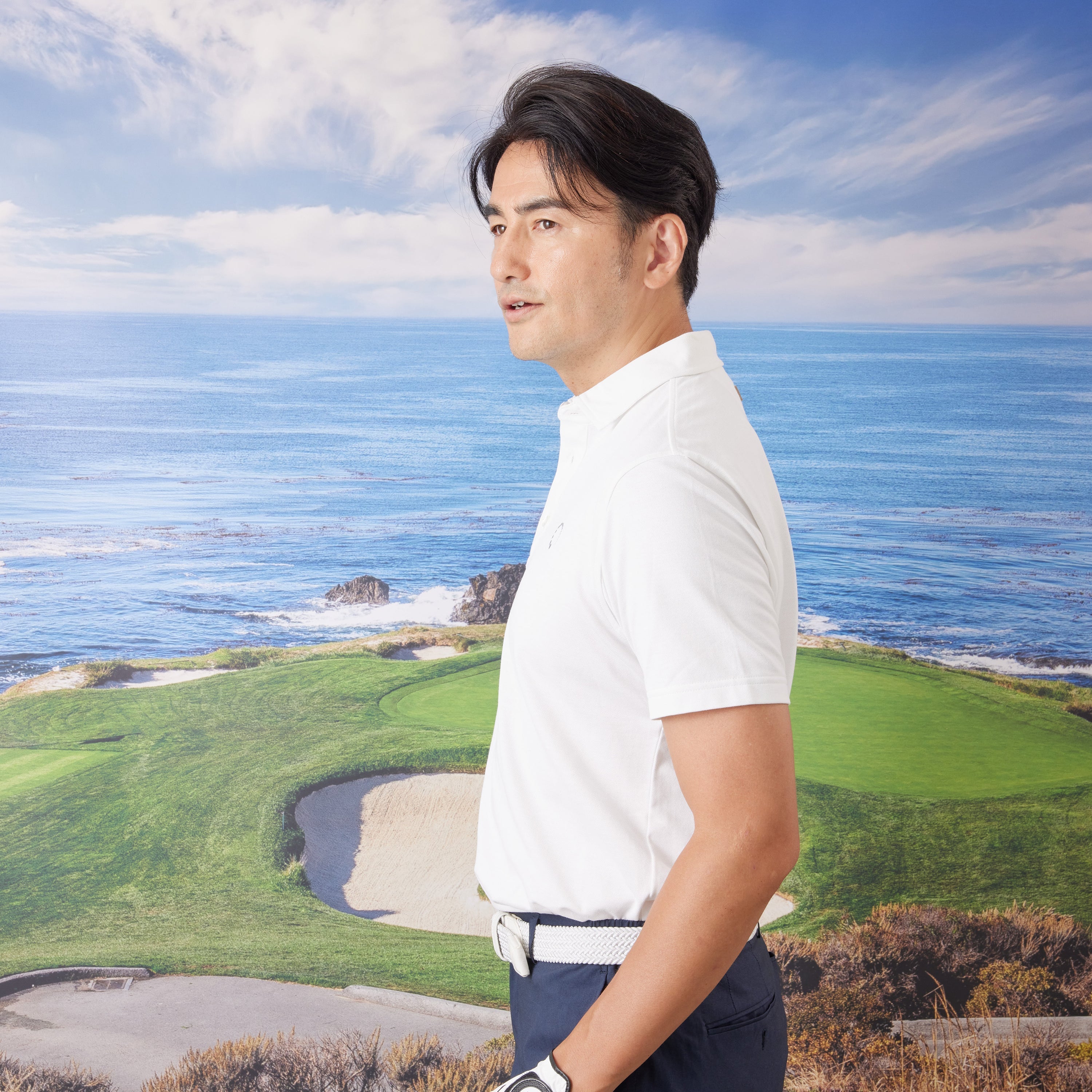 《SALE》シャンブレーポロシャツ 〈MENS〉