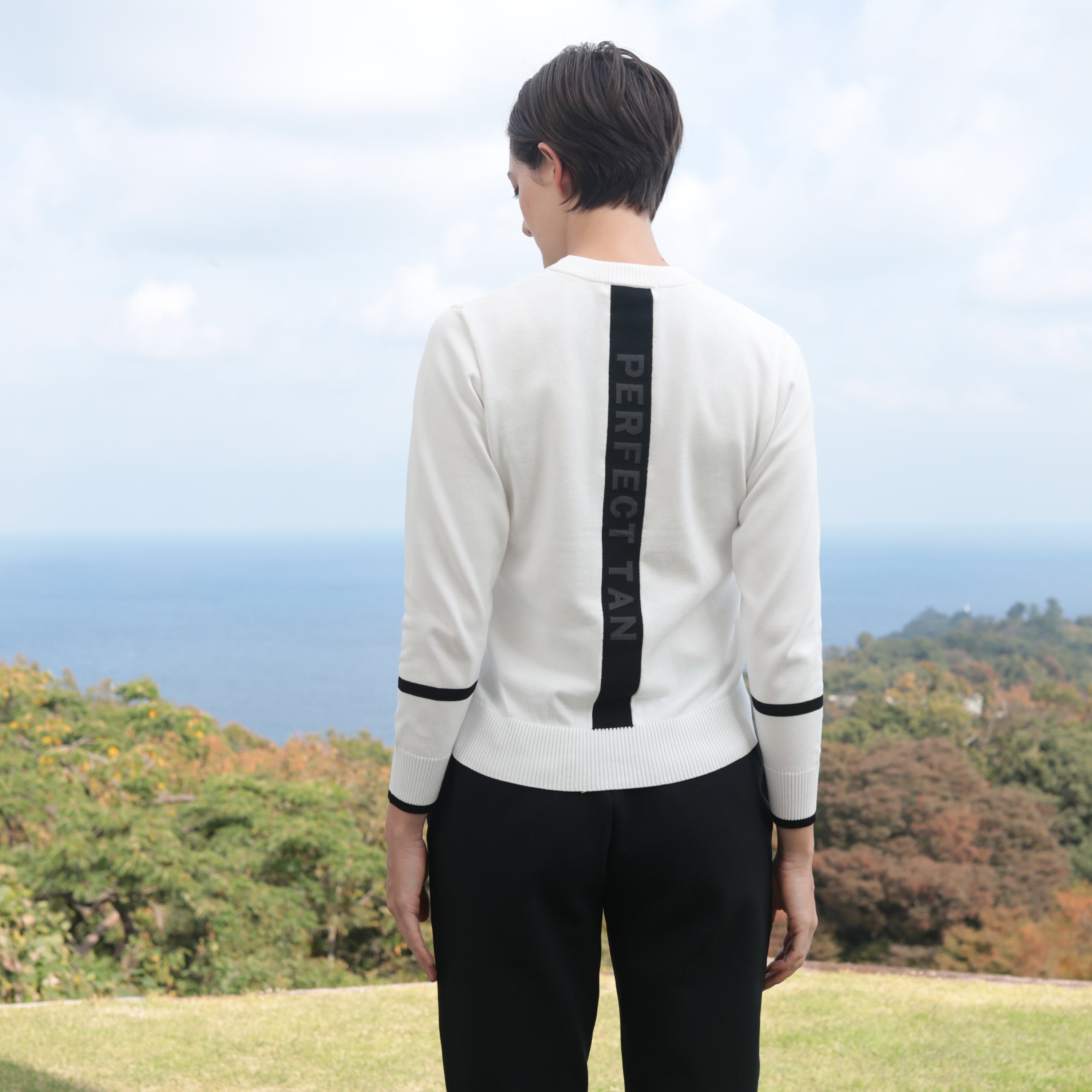 《SALE》ハリーストレッチ 12Gニット ライントップス〈WOMENS〉