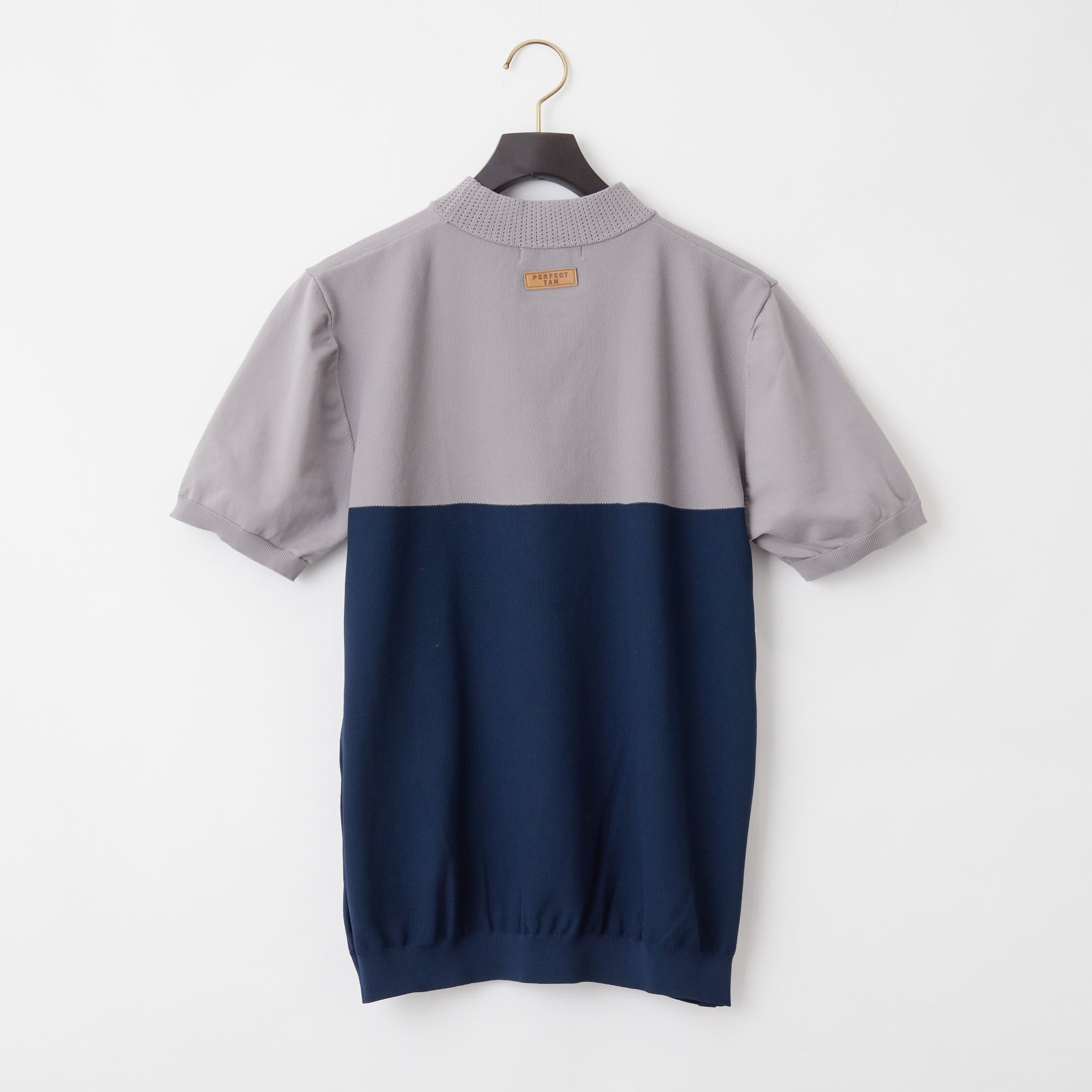 現行品 エンフォルド TOP モックネック プルオーバー バイカラー 38 bi-color emboss mock neck pullover / バイカラーエンボス